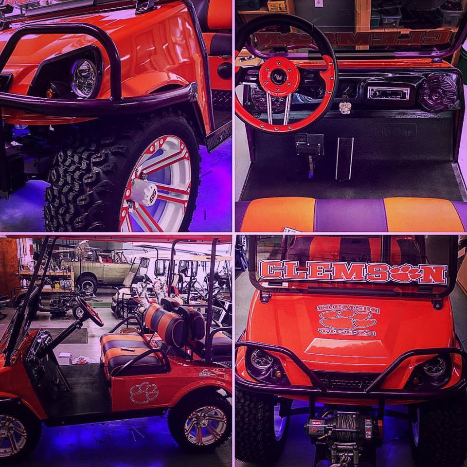 Custom golf cart at our Braselton shop